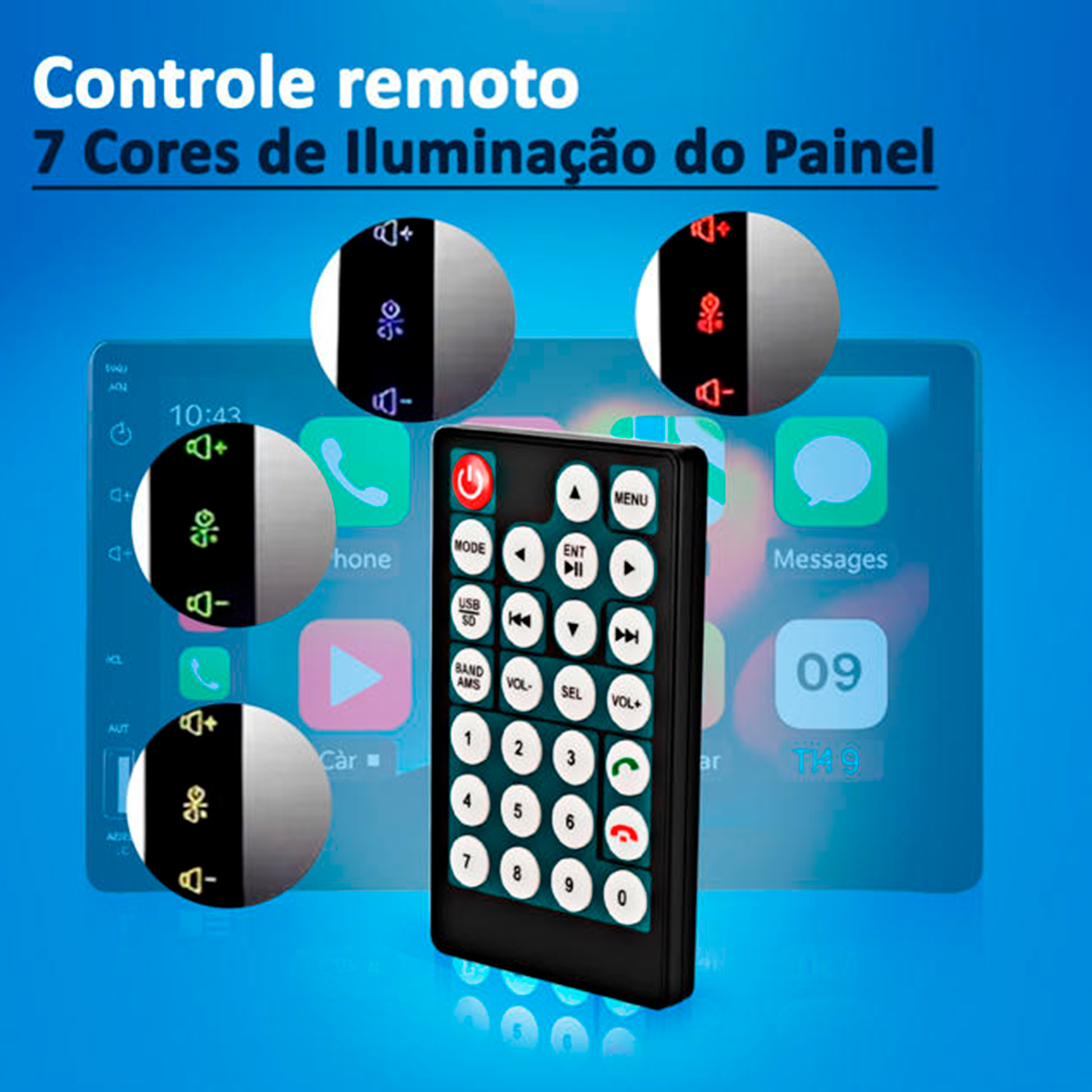 Central Multimídia 7 Polegadas Com Carplay e Android Auto Sem Fio ...