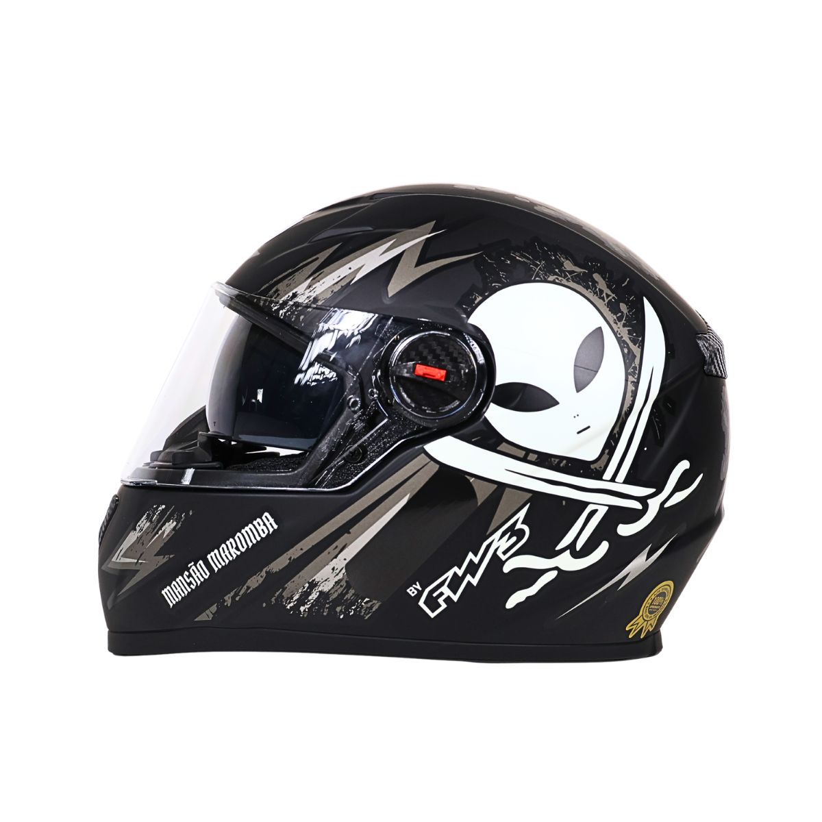 Capacete Moto GTX Mansão Maromba Preto Fosco Grafite Com Óculos