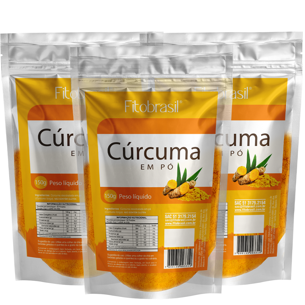 Cúrcuma pura em pó 150g - Fitobrasil