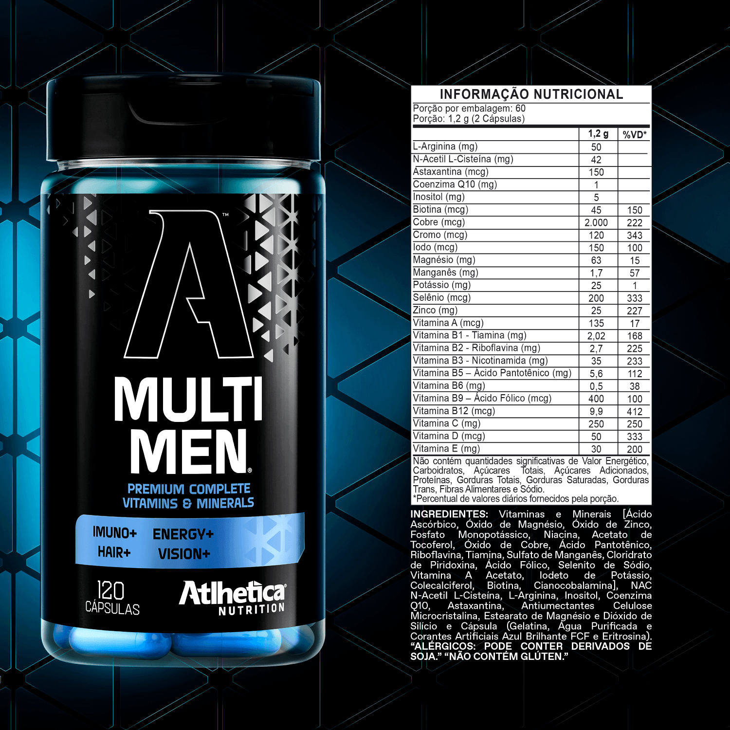 True Multi Men Multi Men Sports+ 120 Caps Athletica Nutrition - Armazém Pura Saúde
