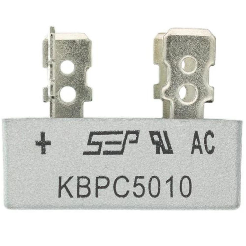 Pont De Diodes KBPC5010 50A 1000V Monophasé - Boîtier Métallique Avec Connexions Faston, Pour Redressement De Puissance