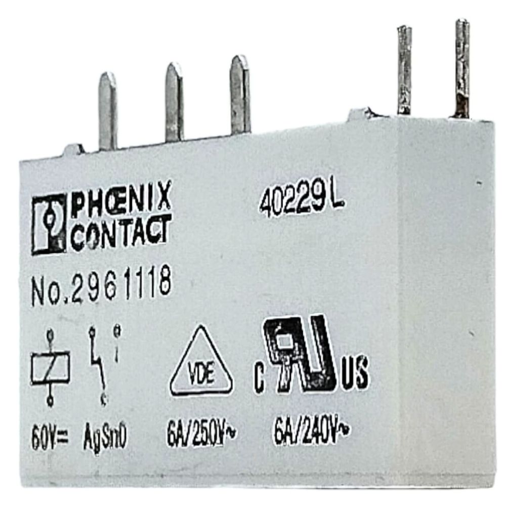 RELE REL 6A 250V 2961118 PHOENIX CONTACT - RS COMPONENTES ELETRÔNICOS
