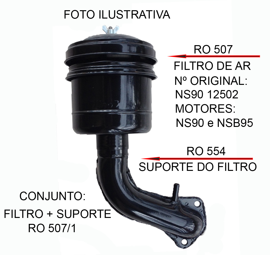 Filtro de ar com tubo de admissão motor Yanmar NSB90 - Agro Peças Online