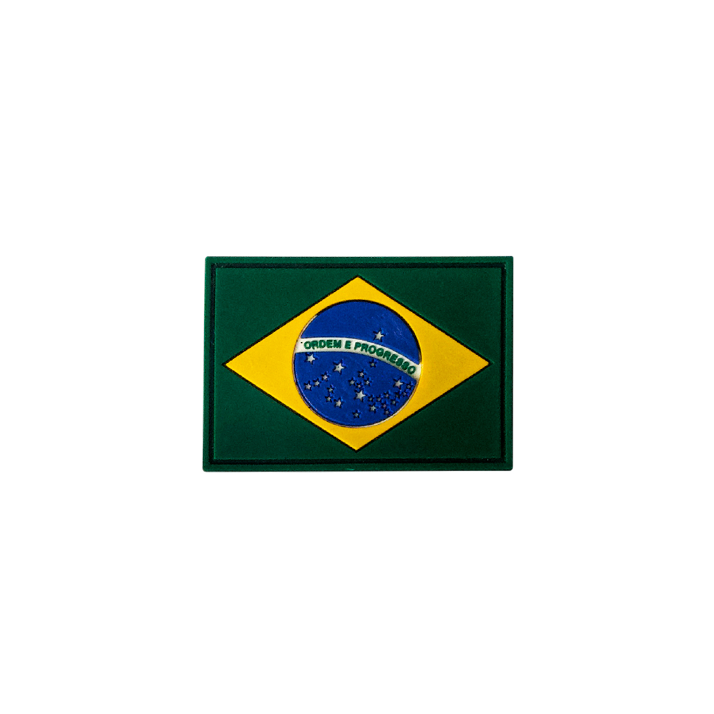 Patch Bordado Bandeira Do Brasil C/ Fixador Macho Marca Velcro