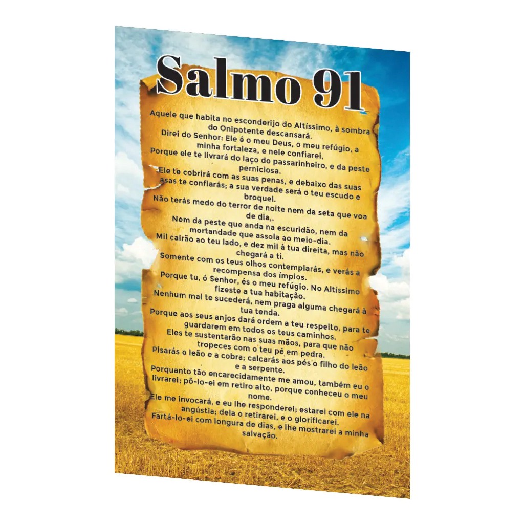 Folheto Salmo 91 10x14cm 500 Unids Novo Israel Matérias Evangélicos 9505