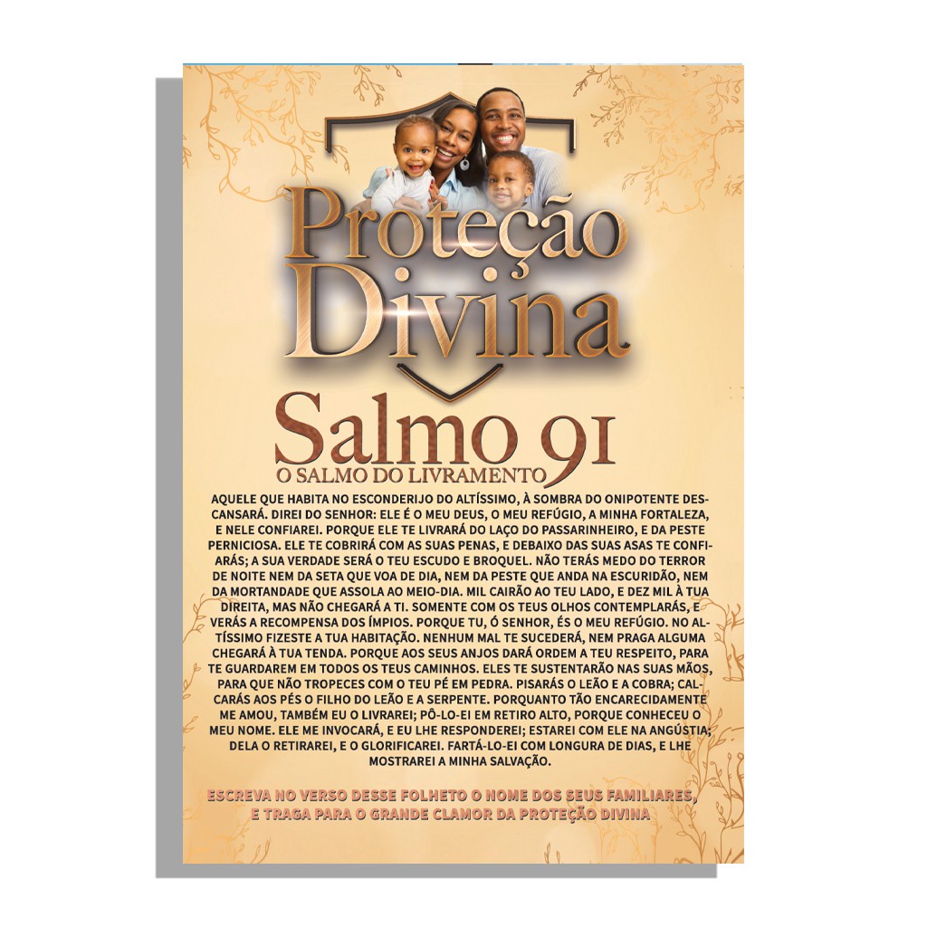 Placa Decorativa Salmo 91 Completo Bíblia Oração Evangélico