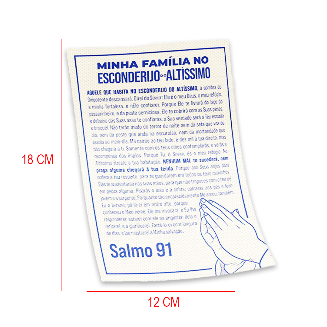 100 unid lenço Salmo 23 - Material Evangélico