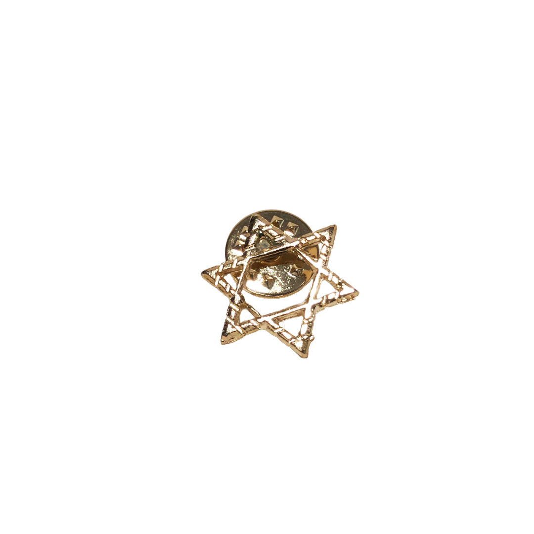 Broche Bóton Estrela de Davi Dourado unid Novo Israel Matérias evangélicos