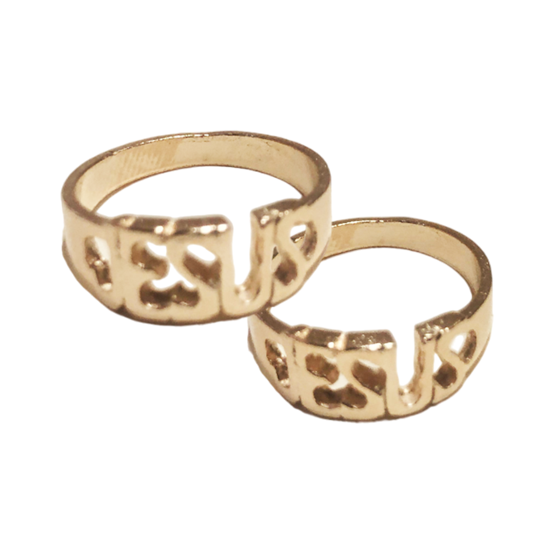 Anel Aliança Jesus Dourado Folheado – 10 unidades - Novo Israel ...