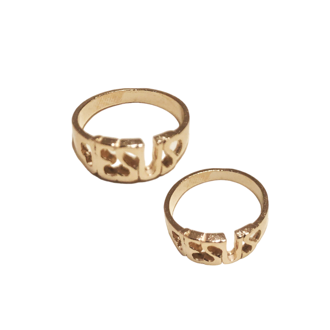 Anel Aliança Jesus Dourado Folheado – 10 unidades - Novo Israel ...