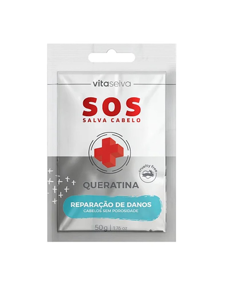 Sachê Capilar Queratina 50g SOS Salva Cabelo Vita Seiva - Allegra Beauty