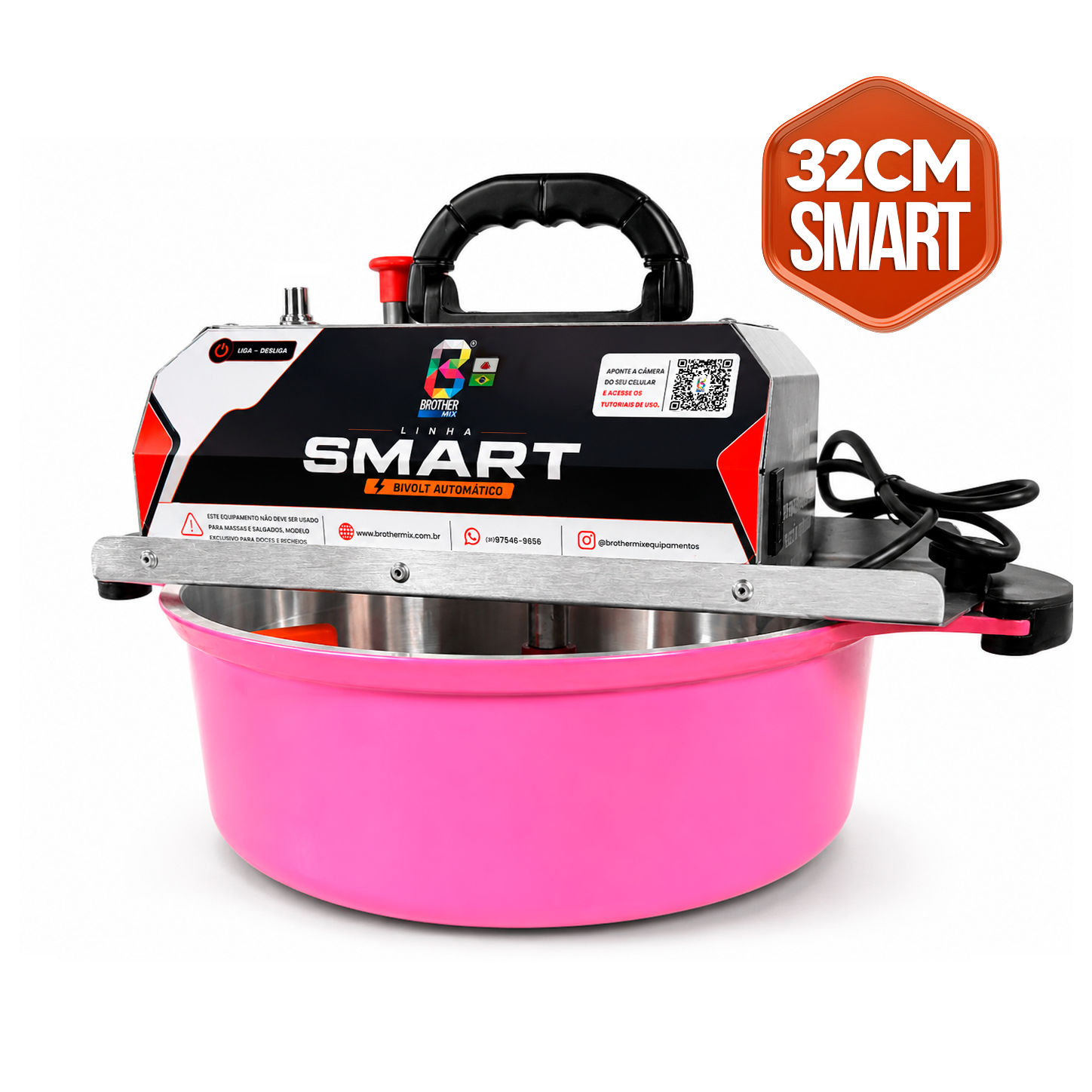 DOCES E RECHEIOS - Misturadora 32cm SMART Rosa com ajuste de 5