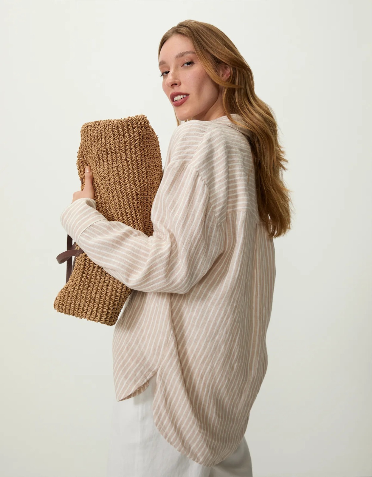 SHOULDER CAMISA AMPLA FIO TINTO DE LINHO - MELEVALOGO