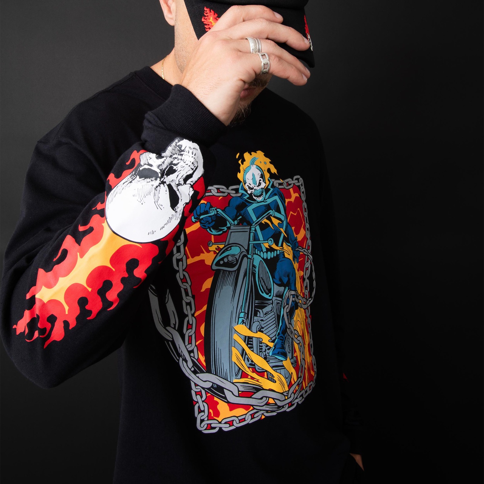 HIGH LONGSLEEVE GHOST RIDER BLACK - MELEVALOGO