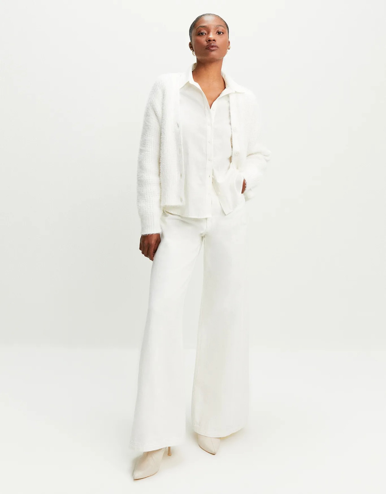 SHOULDER CARDIGAN TRICOT PELINHOS - MELEVALOGO