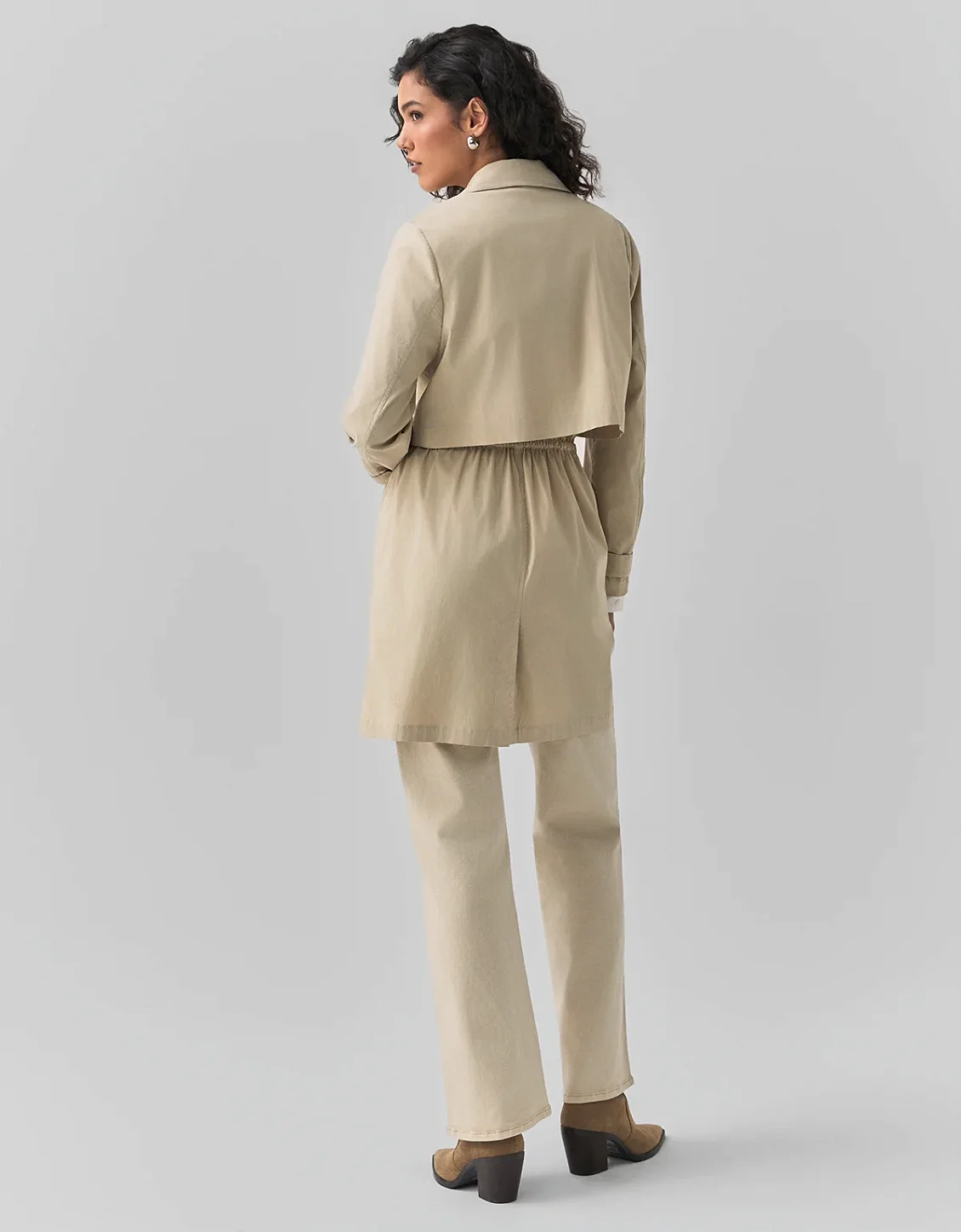 SHOULDER TRENCH COAT 360 NYLON STRETCH - MELEVALOGO