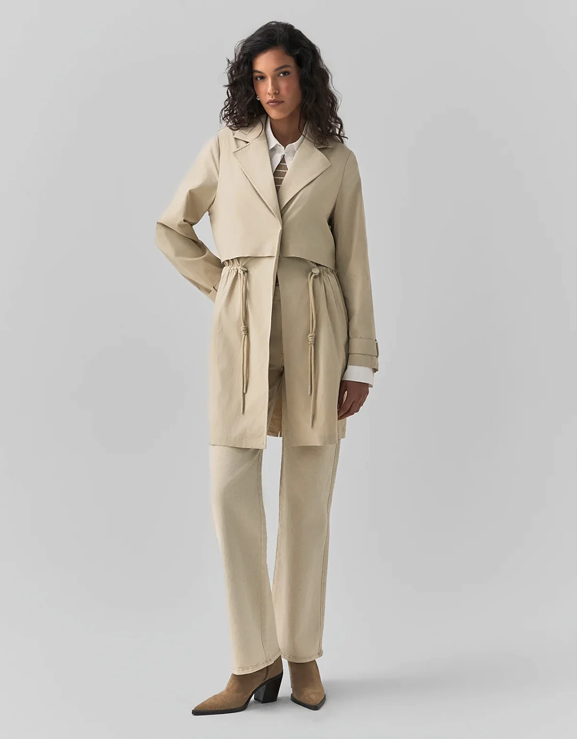 SHOULDER TRENCH COAT 360 NYLON STRETCH - MELEVALOGO