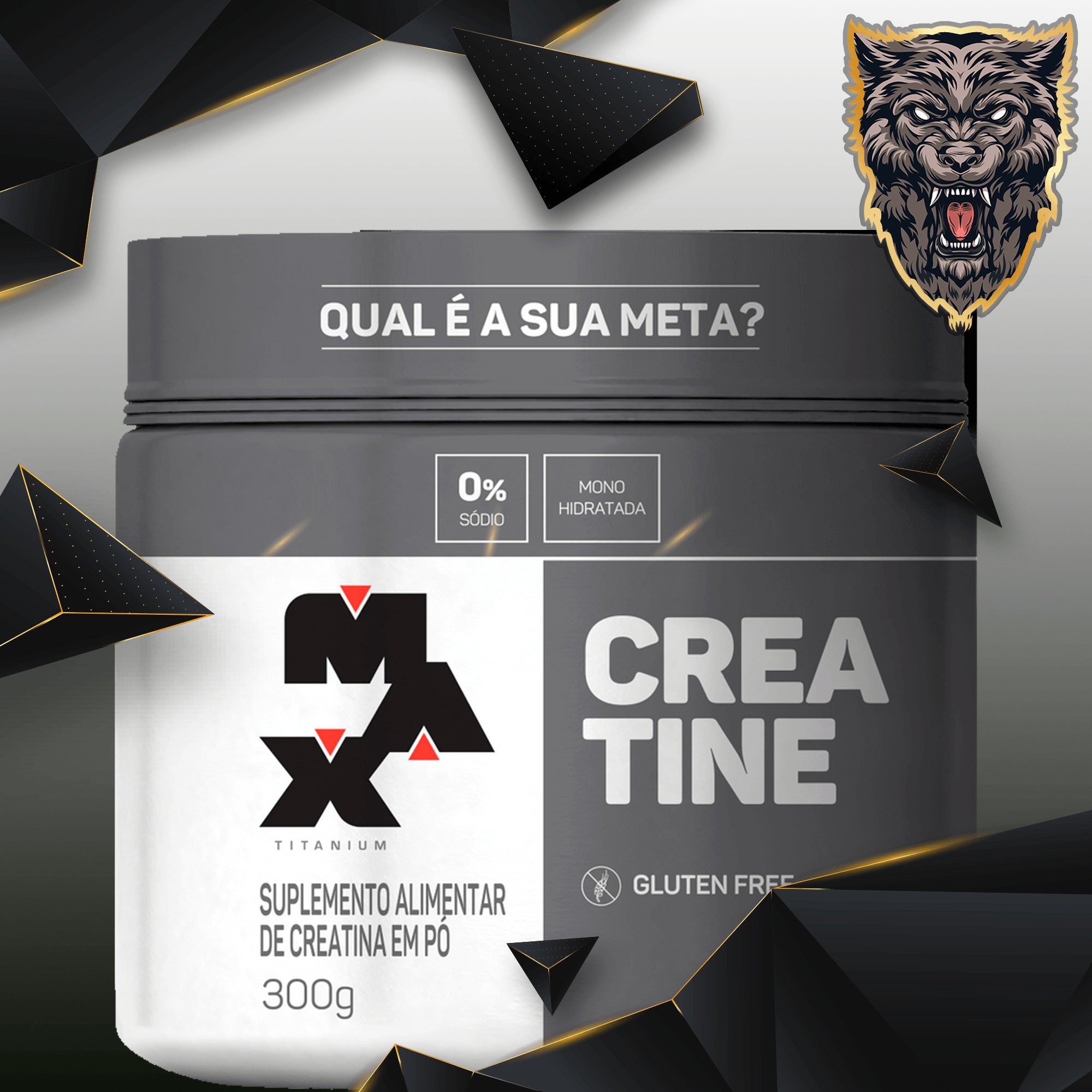 CREATINA - 120 CAPSULAS - MAX TITANIUM - BLACK WOLF