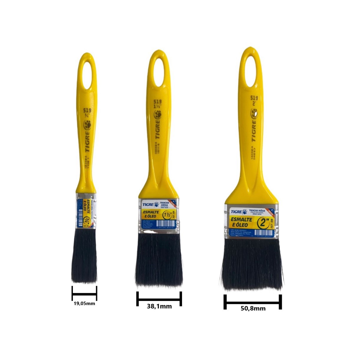 Trincha Pincel Vários Tamanhos Pintura Esmalte Óleo Tigre - BARADEL ...