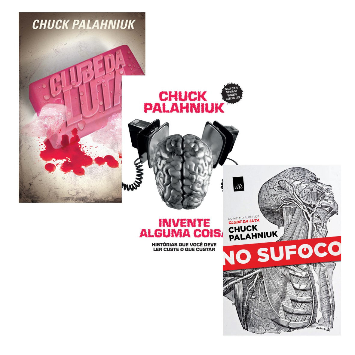 Kit com 3 Livros - Chuck Palahniuk: Clube da Luta + Invente alguma