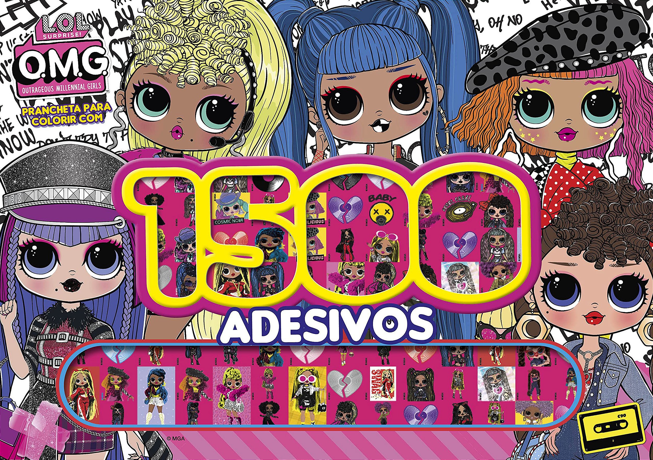 LOL Surprise OMG: Prancheta para Colorir com 1500 Adesivos