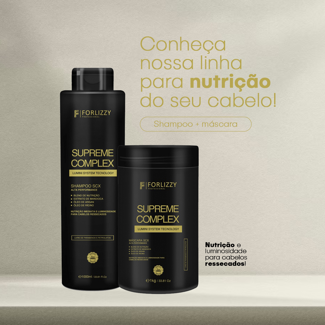 Kit Supreme Complex Shampoo 1L + Máscara 1KG - Forlizzy Professional