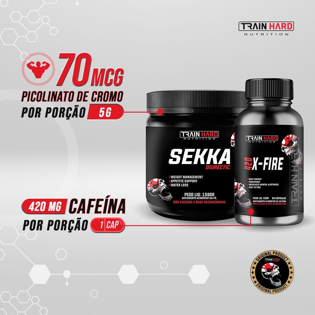 Combo X-Fire 420 Termogênico + Sekka Diurectic Train Hard