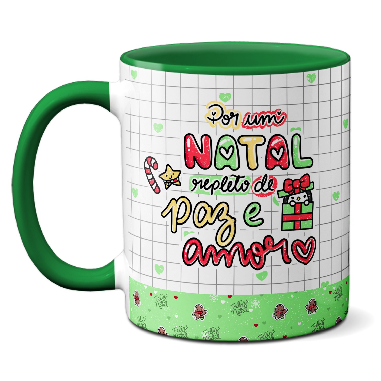 Caneca Feliz Natal Ho-Ho-Ho Repleto De Ha-Ha-Ha Presente - Minha Caneca