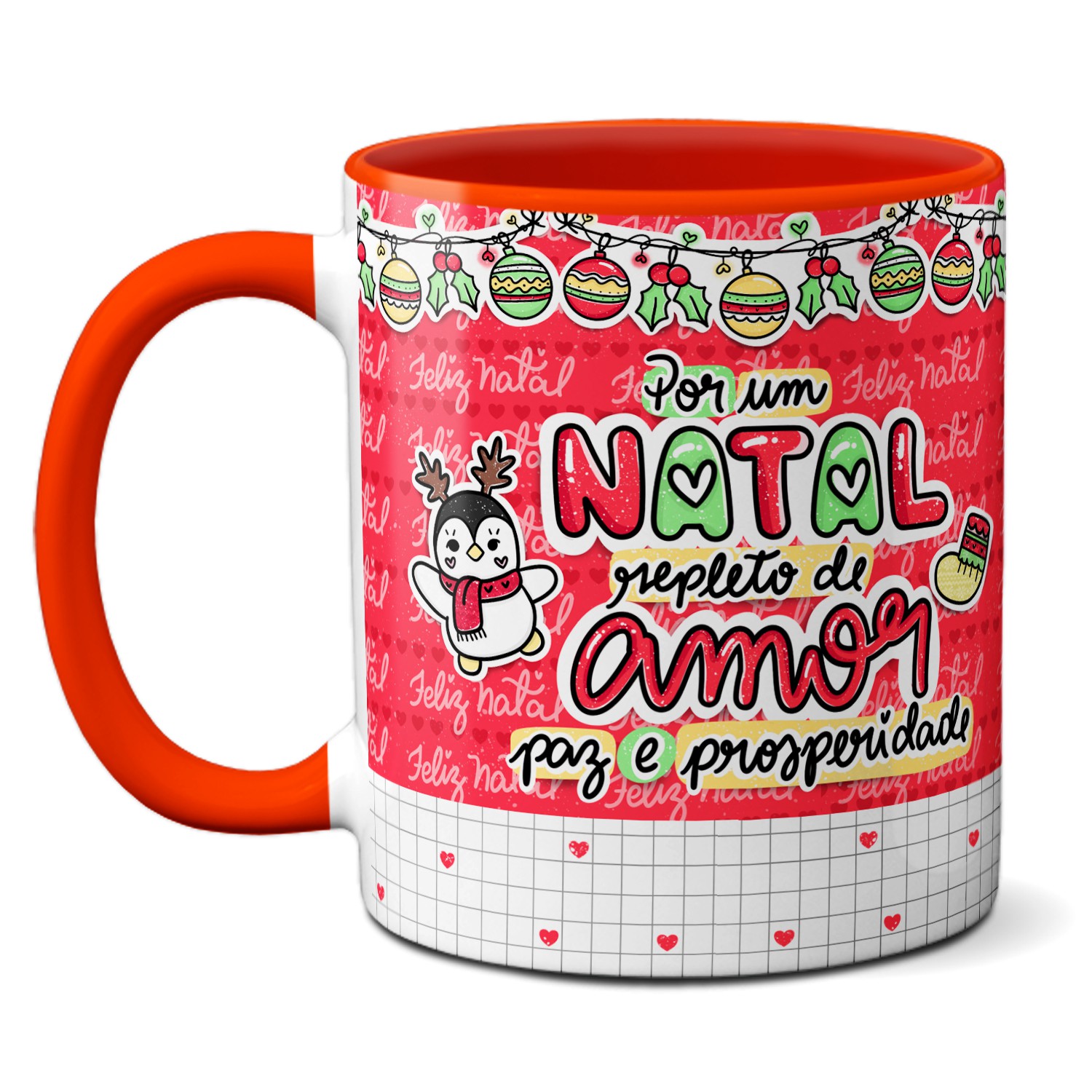 Caneca Feliz Natal Ho-Ho-Ho Repleto De Ha-Ha-Ha Presente - Minha Caneca