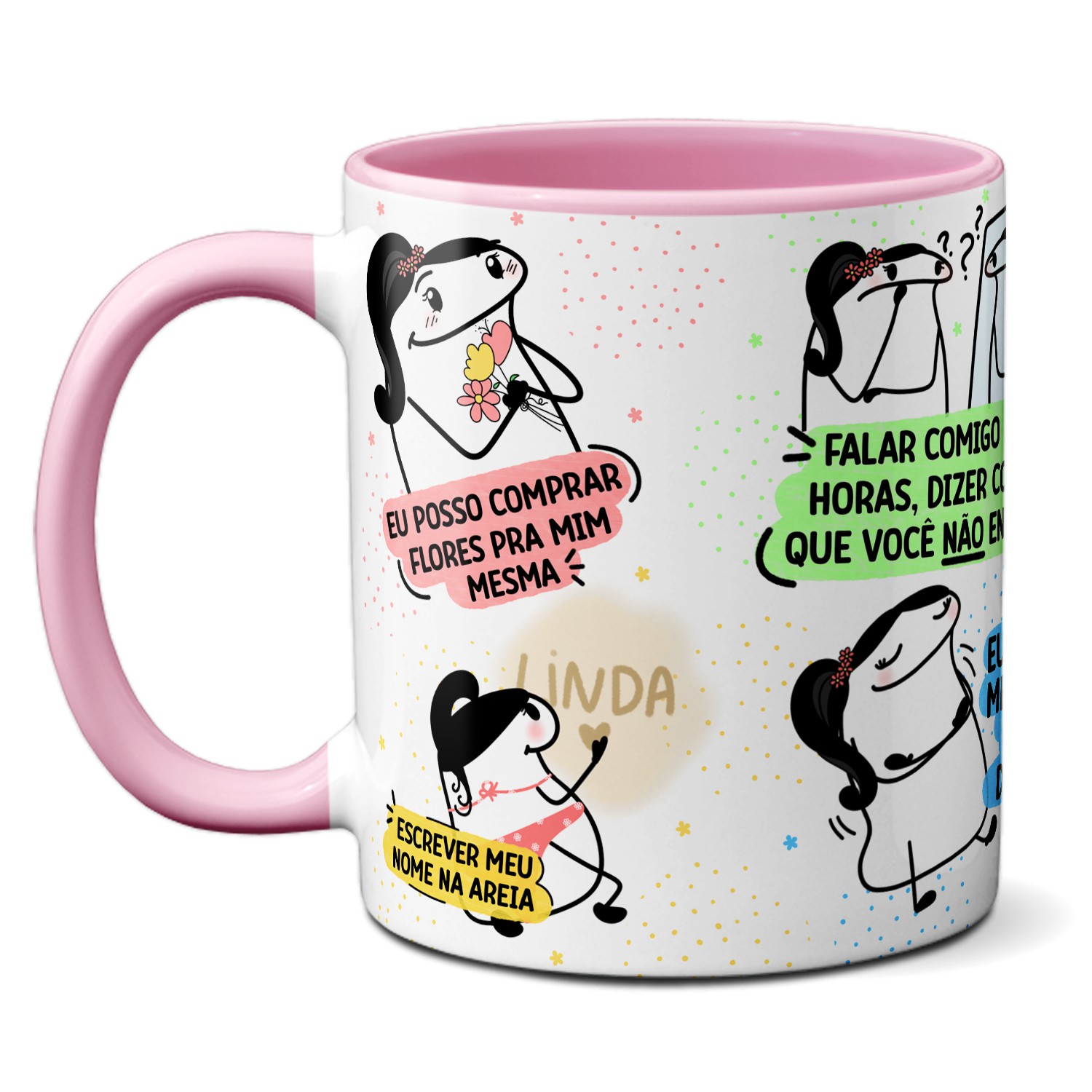 Caneca cerâmica personalizada presente flork frases engraçadas