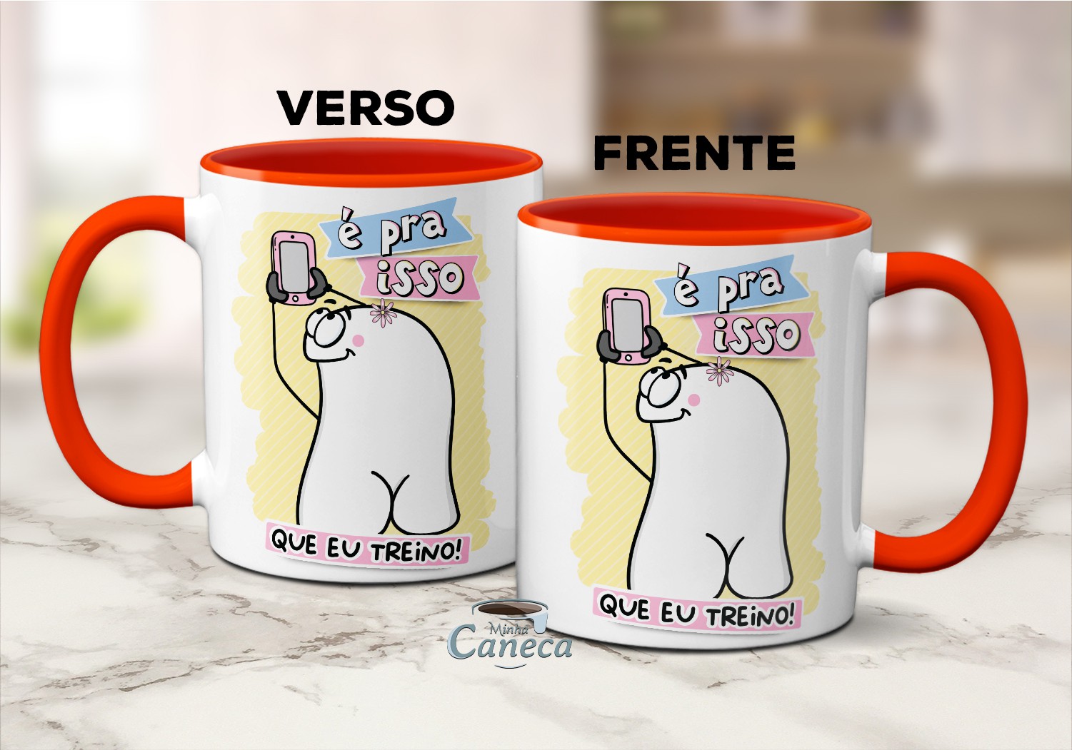 Caneca Flork Meme Foto Glúteos É Pra Isso Que Eu Treino Minha Caneca