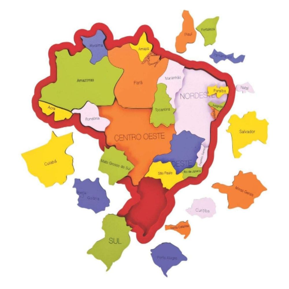 Mapa do Brasil + Brasil em Regiões em Madeira - Maninho Artesanatos I Madu  Brinquedos