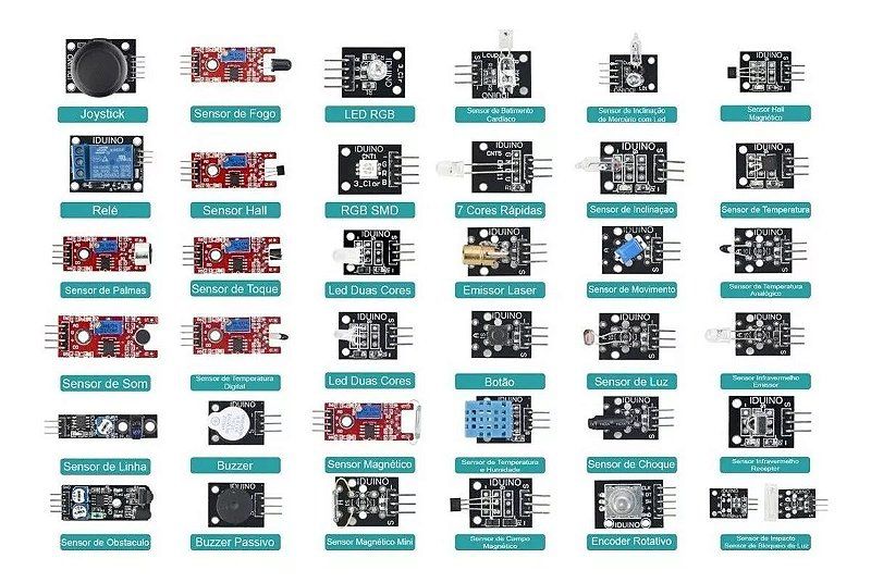 Kit 37 Sensores Para Arduino Com Caixa Organizadora Smartcomp Seu Fornecedor Confiável 