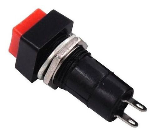 Chave Botão Push Button PBS-12B 250VAC 3A 2T Sem Trava Vermelha - Kit ...