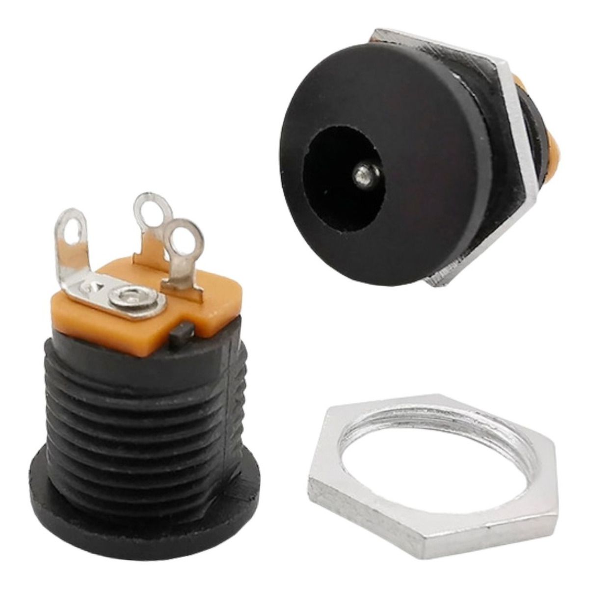 Conector Plug Jack P4 Femea J4 2.1mm (DC-022) para Painel e Pedais ...