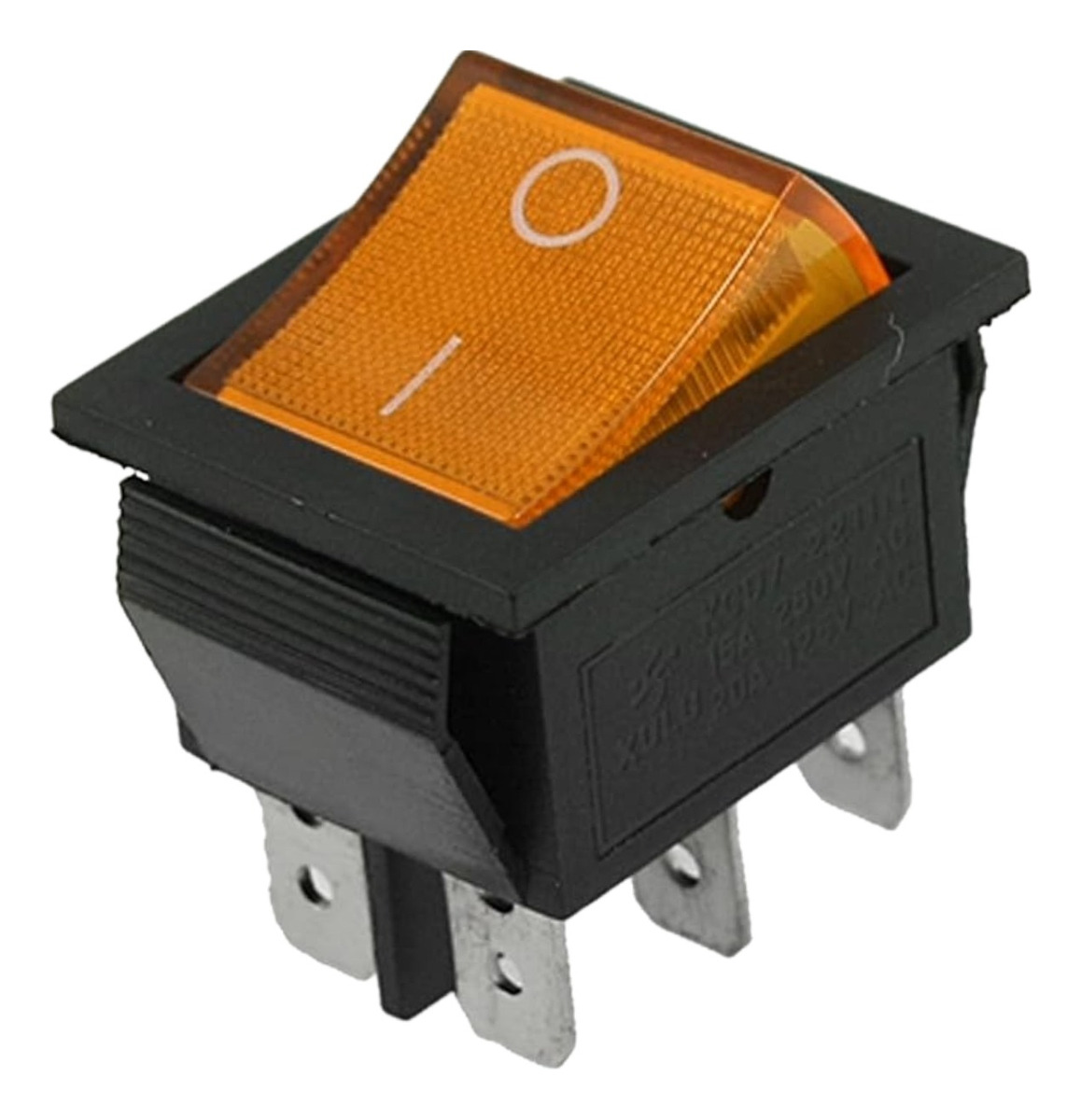 Interruptor Gangorra KCD4 6 Terminais Laranja Com LED 20A - Smartcomp ...