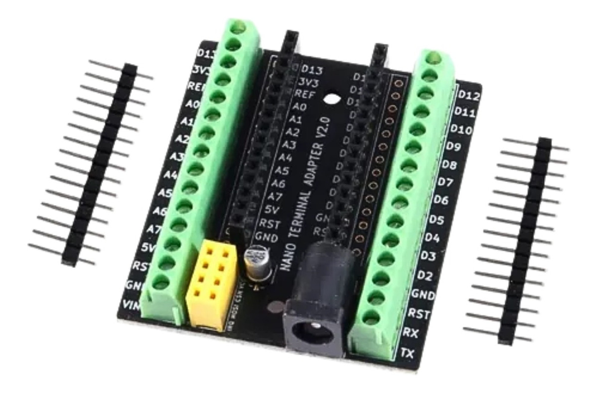 Módulo Adaptador para Arduino Nano com Bornes KRE e Alimentação P4 ...