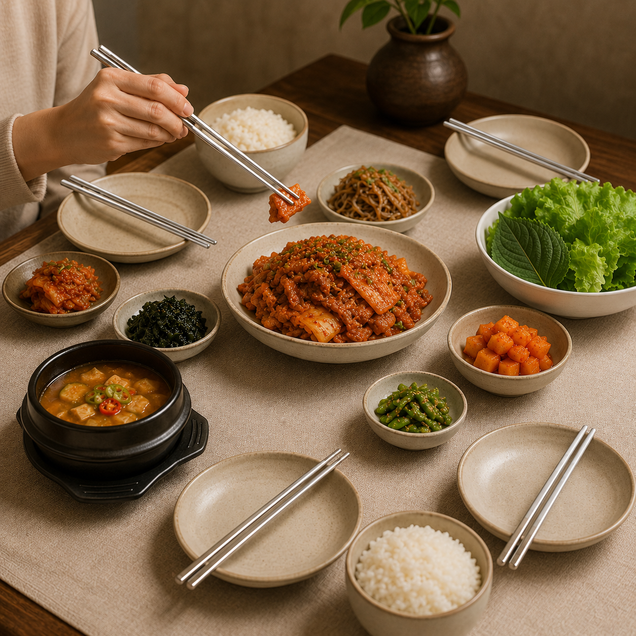 Kit 6 Pares Hashi de Inox Jeotgarak Coreano - Lojas Kaito — O