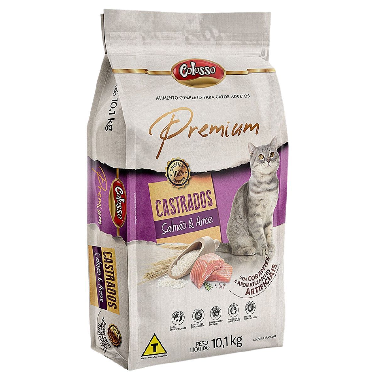 Ra O Colosso Premium Gatos Adultos Castrados Salm O E Arroz Kg Canto Das Aves