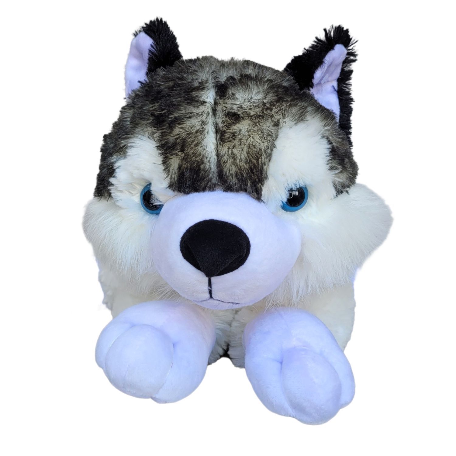 Cachorro Husky Siberiano de Pelúcia Deitado 55cm Cinza - Nikity Toys ...