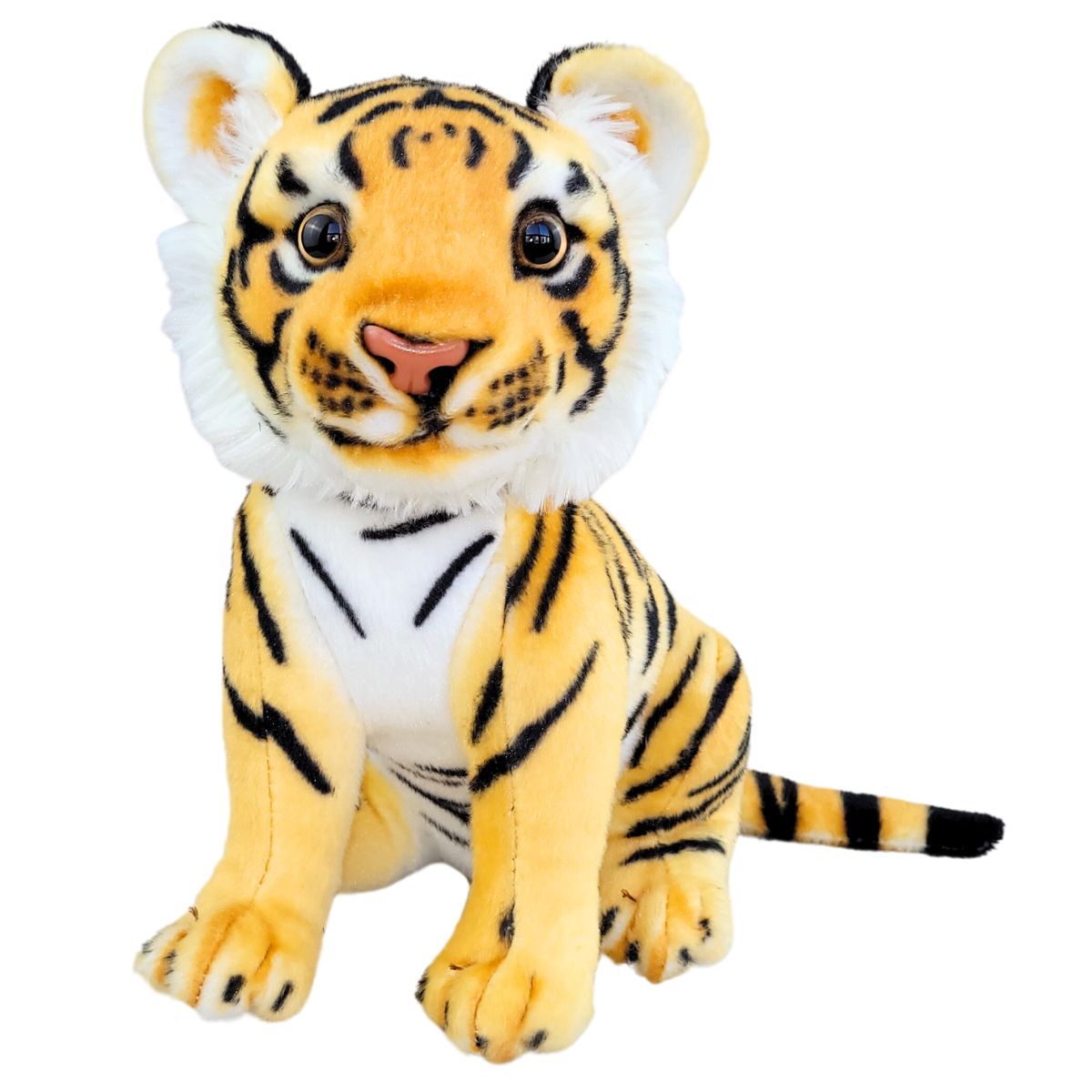 Tigre de Pelúcia Realista Sentado 25cm Filhote Safari Nicho - Nikity ...