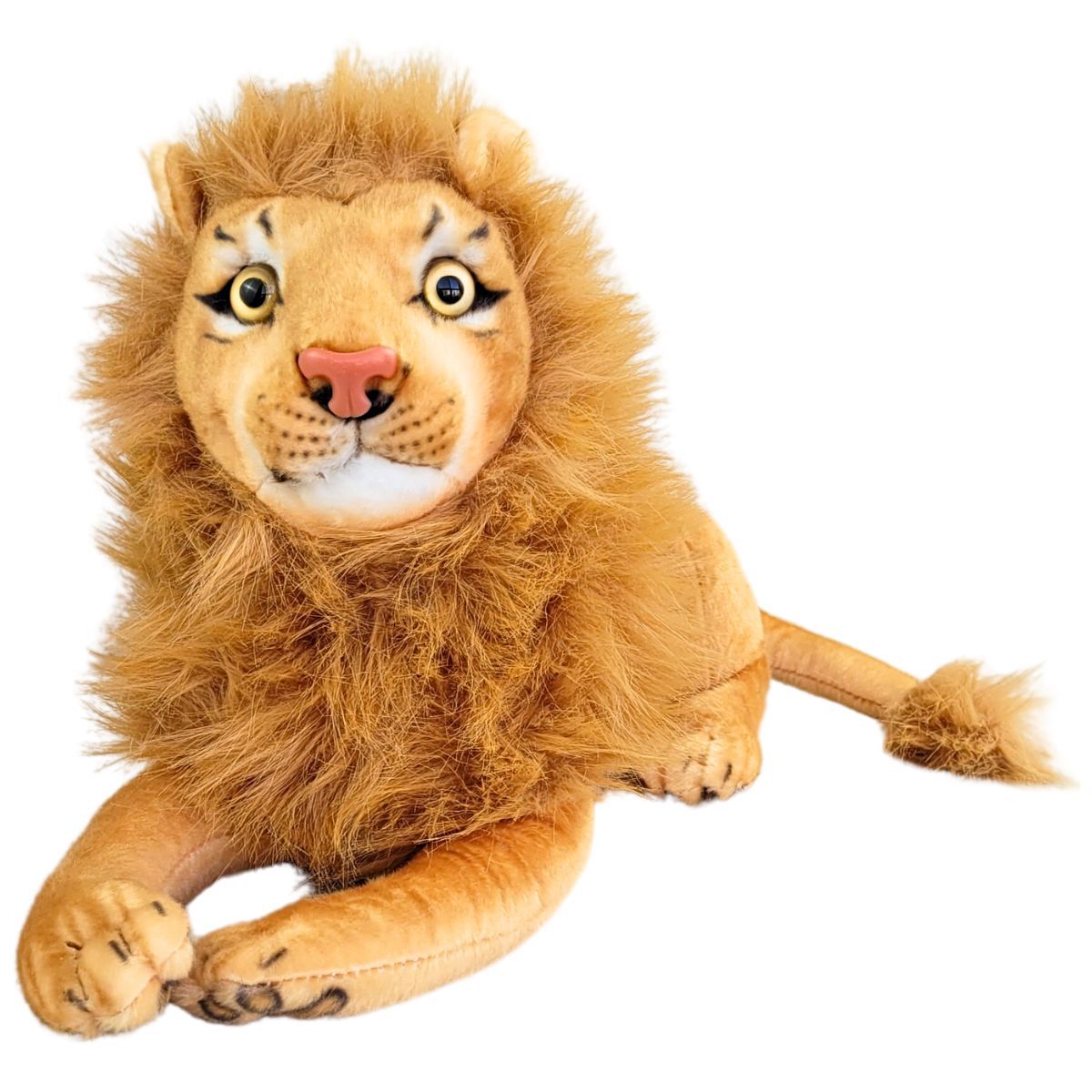 Kit Com 3 Pelúcias Leão Tigre E Onça Bichos Safari Realista