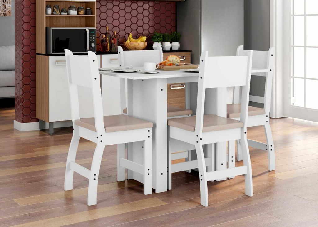 Jogo de Cadeiras para Cozinha Estofada - Poliman Móveis Milano M02070 2  Peças - Cadeira para Cozinha - Magazine Luiza
