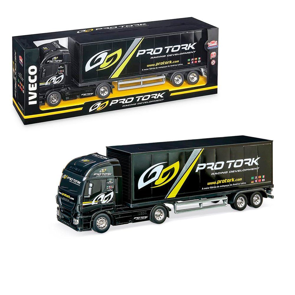 Caminhão De Brinquedo Carreta Caçamba Iveco Hi Way Miniatura - R$ 62