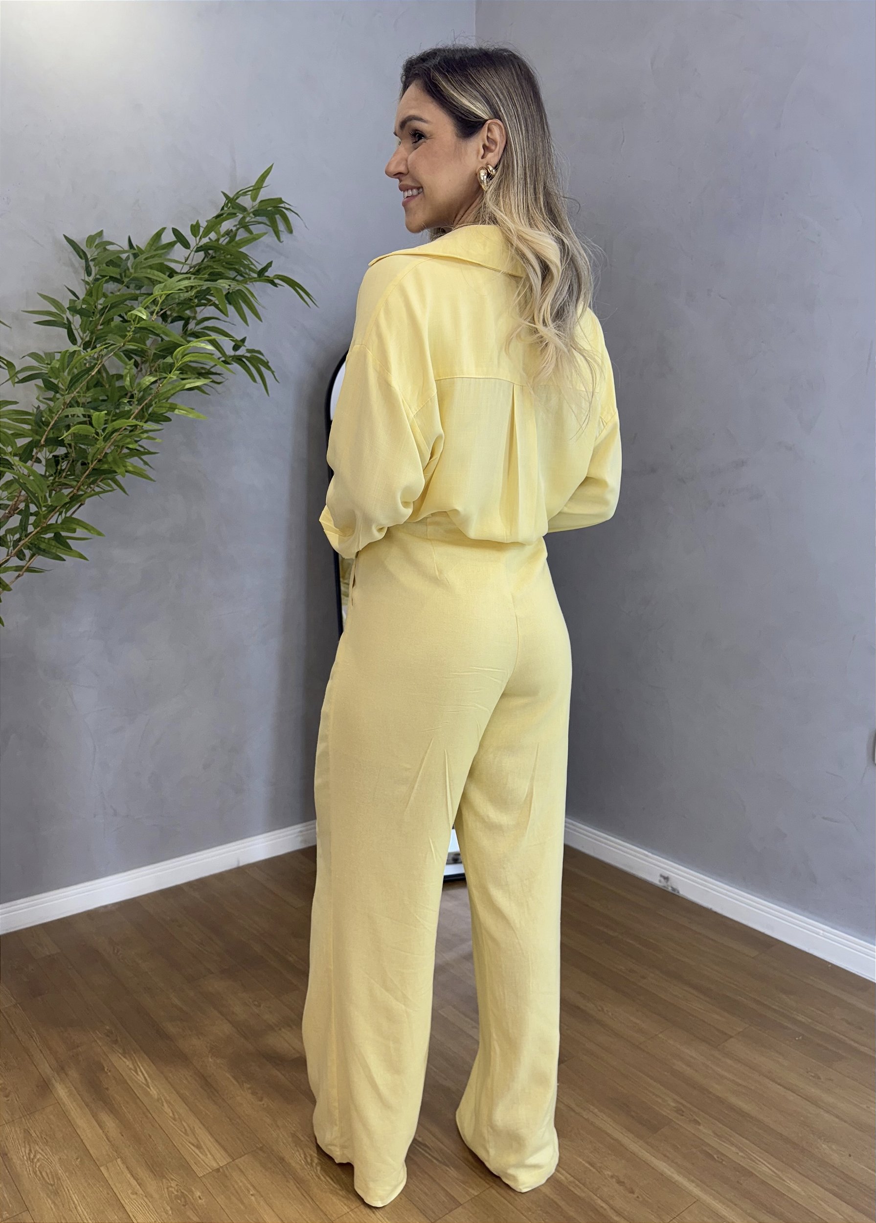 Calça linho Amarelo - pawan