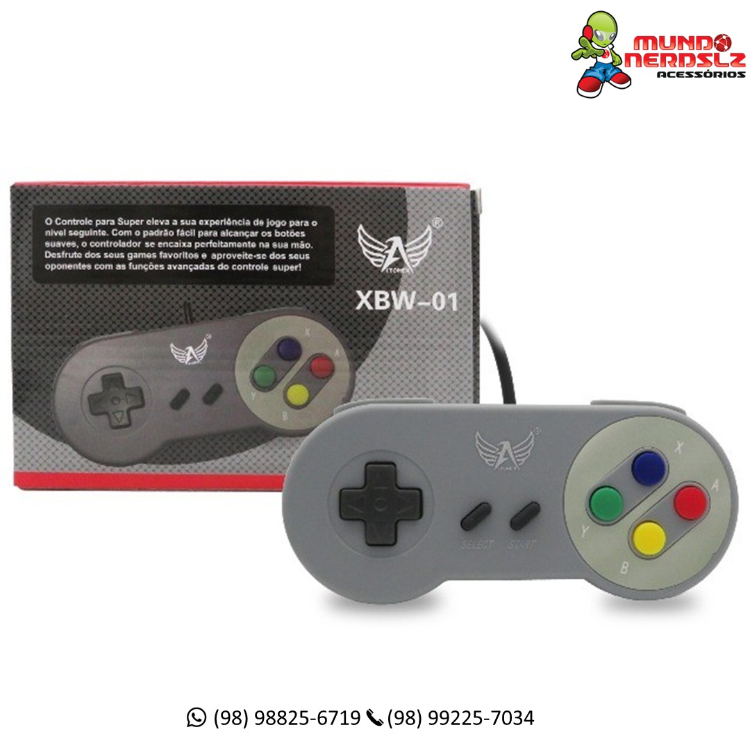 Pacote com 2 controles USB para Super Nintendo, Joypad para jogos