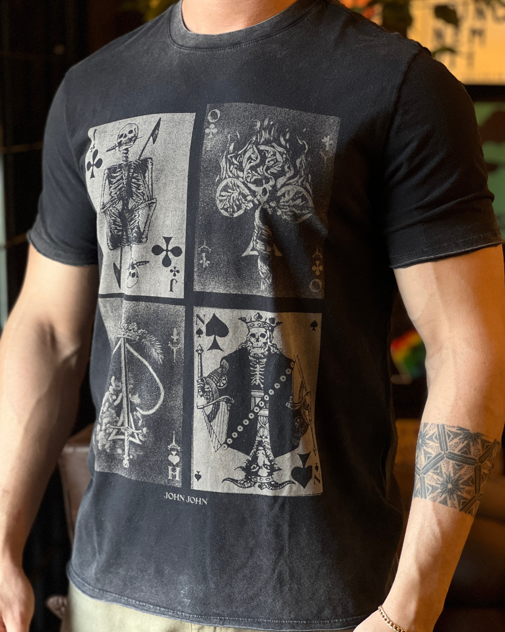 Camiseta Estampada Caveira Chumbo John John - Black House Outlet