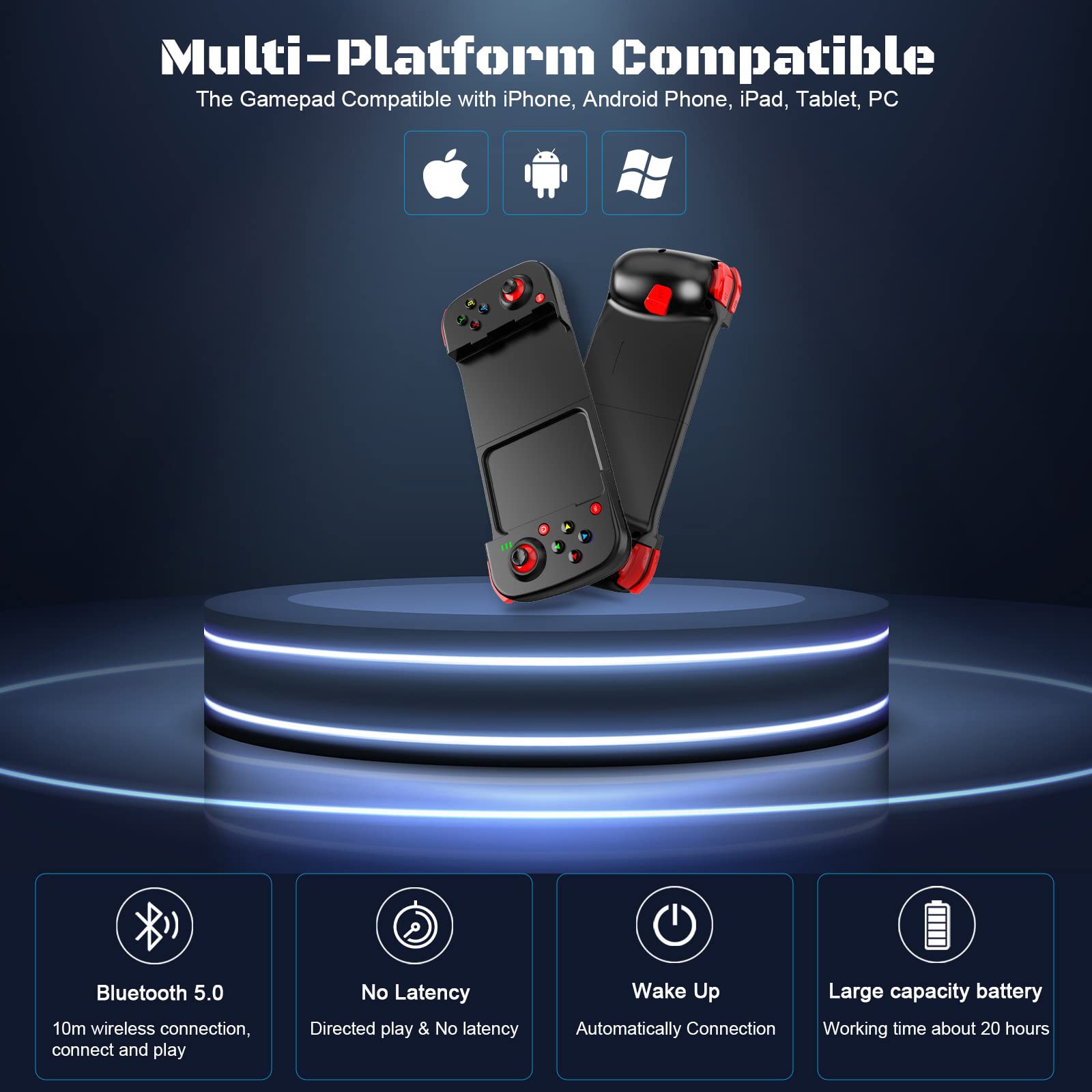 Controle Bluetooth Celular Gamepad Android Ios Pc BSPD3 Preto Mais