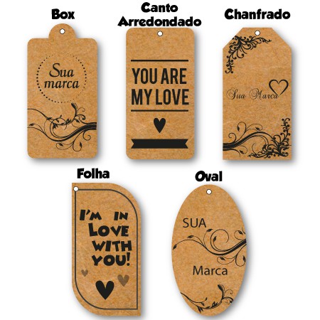 Tags Personalizadas no Papel Kraft 500 und - Comprou Tag