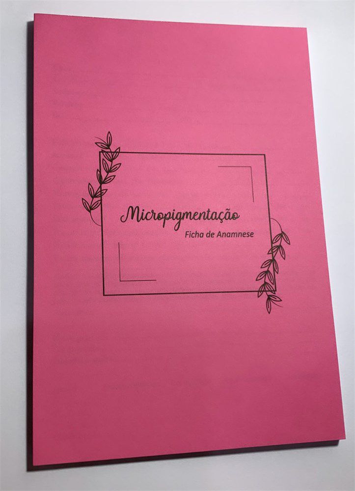 Ficha Anamnese Micropigmentação + Cuidados Cliente - 100 Folhas - ROSA.  Aproveite as melhores ofertas em produtos para Estética , Saúde , Beleza  Clique agora!